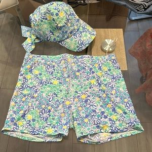 Lilly Pulitzer tennis luxletics short and hat EUC